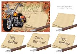 Fire Harley Postcard Topper