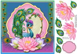 Lady Peacock 8x8 Card Front Sheet