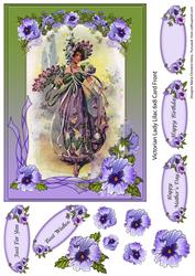 Victorian Lady Lilac Card Front Sheet