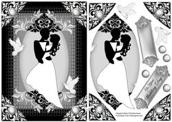 Bride and Groom 6x8 B&w