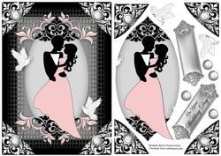 Bride and Groom 6x8 Pink Dress