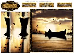 Sunset Canoe Fishing Gold 6x6