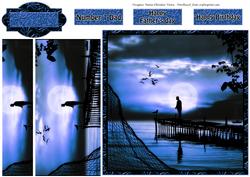 Sunset Dock Fishing Blue 6x6