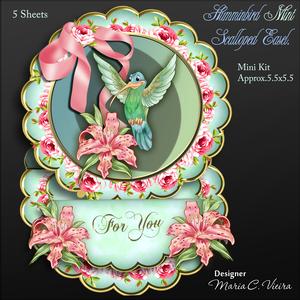 Hummingbird Mint Scalloped Easel