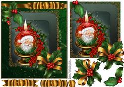 Christmas Candle Santa 6x7 Card Front