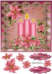 Pink Candles Christmas Decor 8x8