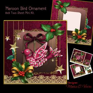 Maroon Bird Ornament