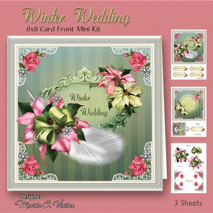 Winter Wedding Card Front 8x8 Kit
