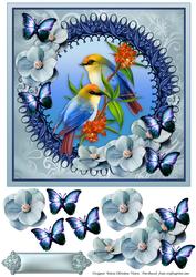 Blue Flutter 8x8 Card Front