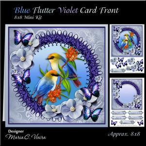 Blue Flutter Violet Card Front Kit