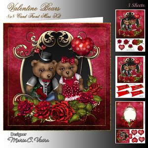 Valentine Bears 8x8 Card Front Kit