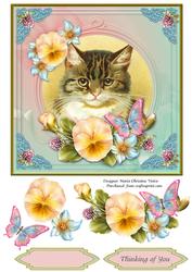 Vintage Cat Thinkingofyou 7x7 Cf.