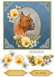 Vintage Dog Best Wishes 7x7 Cf