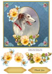 Vintage Dog Thank You 7x7 Cf