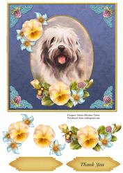 Vintage Dog Thank You 7x7 Purple Cf