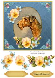 Vintage Dog Retirement 7x7 Blue Cf