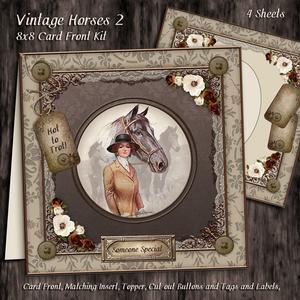 Vintage Horses 8x8 Card Front Kit 2