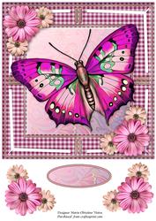 Jumbo Butterfly and Dasies Pink 8x8