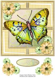 Jumbo Butterfly and Dasies Yellow 8x8