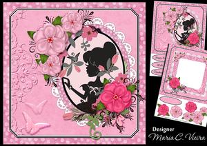 Pink Flower Silhouette Cameo Kit