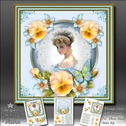Vintage Lady with Pansies Kit Three
