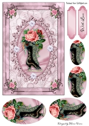 Vintage Fashion Boot Card Front PK