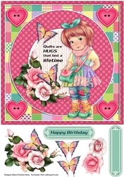 Quilts are HUGS 8X8 Card Front