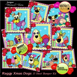 Raggy Xmas Dogs 15 Sheet Bumper Kit