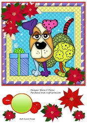 Raggy Xmas Dog Card Front 6
