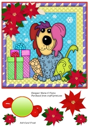 Raggy Xmas Dog Card Front 10
