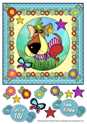 Blue Rag Dog 1 Card Front
