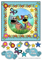 Blue Rag Dog 6 Card Front