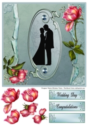 Wedding Rose Silhouette Card Front