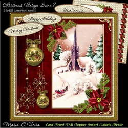 Christmas Vintage Church Scene 7