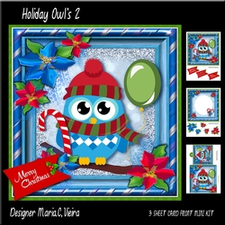 Holiday Owls 2 Card Front kit