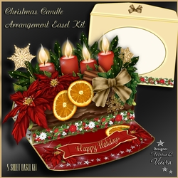Christmas Candle Arrangement Log Easel