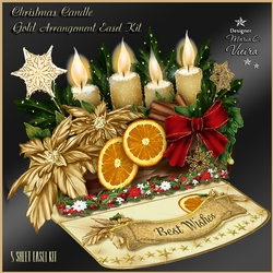 Christmas Candle Arrangement in Gold