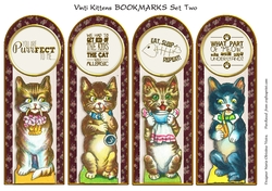 Retro kittens Bookmarks Set Two
