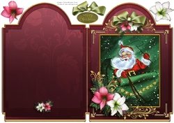 There Goes Santa  6x8 Full Card Red