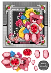 July Birthstone Bear Card Front