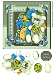 August Birthstone Bear Card Front