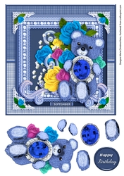 September Birthstone Bear Card Front