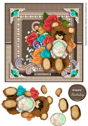 October Birthstone Bear Card Front 