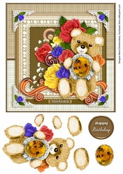 November Birthstone Bear Card Front