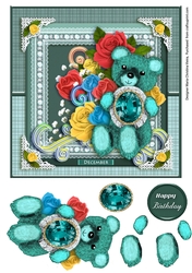 December Birthstone Bear Card Front 