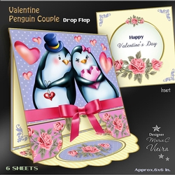 Valentine Drop Flap Penguin Couple
