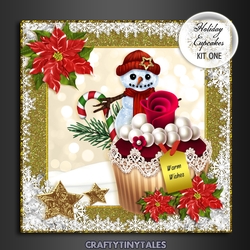 Holiday Cupcakes Card Front Kit 1