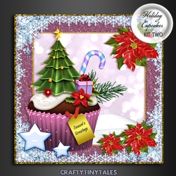 Holiday Cupcakes Card Front Kit  2