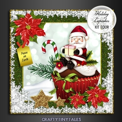 Holiday Cupcakes Card Front Kit  4