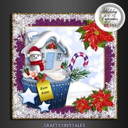 Holiday Cupcakes Card Front Kit 5
